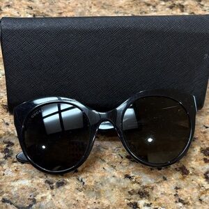 Gucci Women's Glossy Black Sunglasses